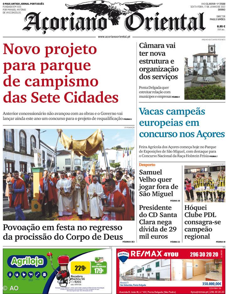 "Novo projeto para parque de campismo das Sete Cidades" é a manchete do Açoriano Oriental – Imagem 1