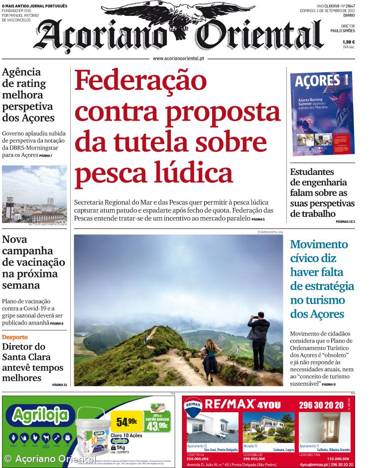 "Federação contra proposta da tutela sobre pesca lúdica" é a manchete do Açoriano Oriental – Imagem 1