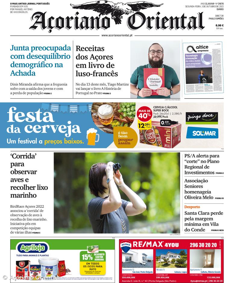 "Junta preocupada com desequilíbrio demográfico na Achada" é a manchete do Açoriano Oriental  – Imagem 1