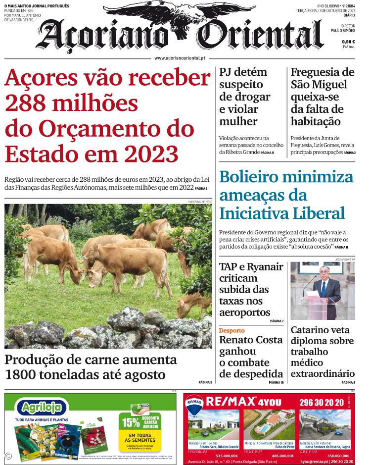 Açores vão receber 288 milhões do Orçamento do Estado em 2023 – Imagem 1