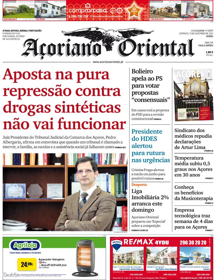 "Aposta na pura repressão contra drogas sintéticas não vai funcionar" é a manchete do Açoriano Oriental – Imagem 1