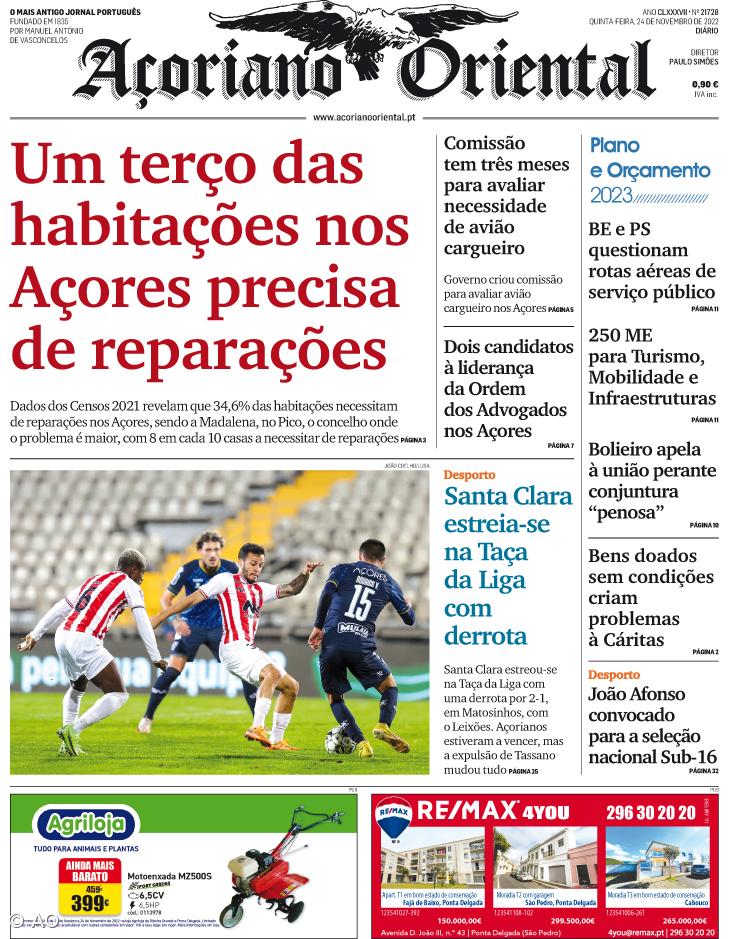 "Um terço das habitações nos Açores precisa de reparações" é a manchete do Açoriano Oriental – Imagem 1