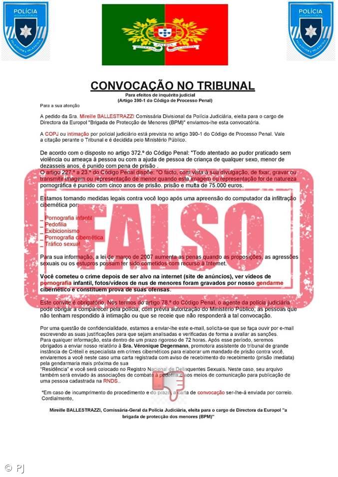 PJ alerta para mensagens fraudulentas – Imagem 2