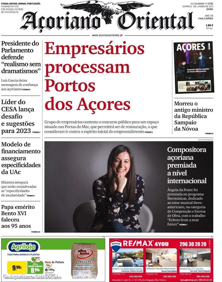 "Empresários processam Portos dos Açores" é a manchete do Açoriano Oriental – Imagem 1