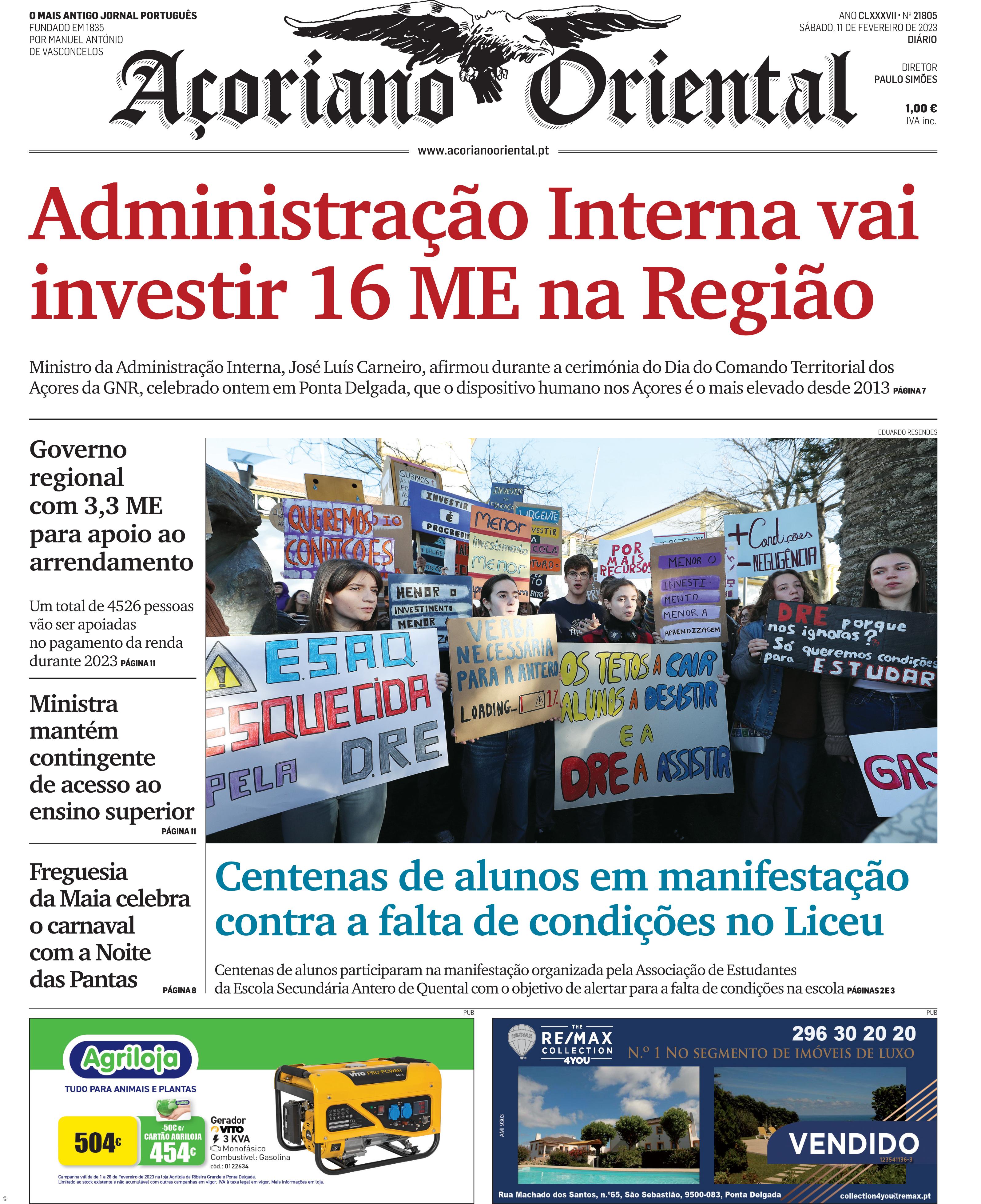 Administração Interna vai investir 16 ME na Região – Imagem 1