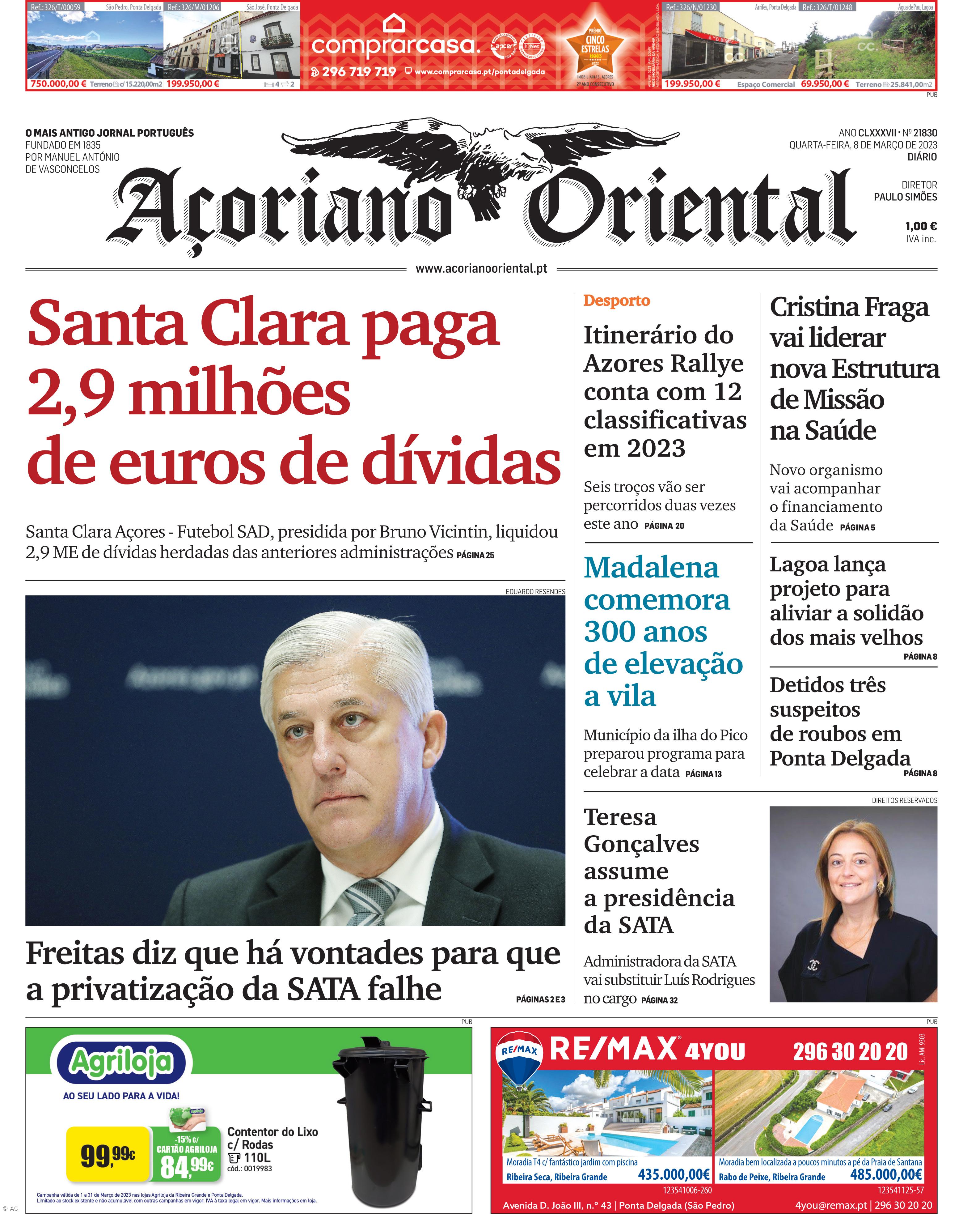 Santa Clara paga 2,9 milhões de euros de dívidas – Imagem 1