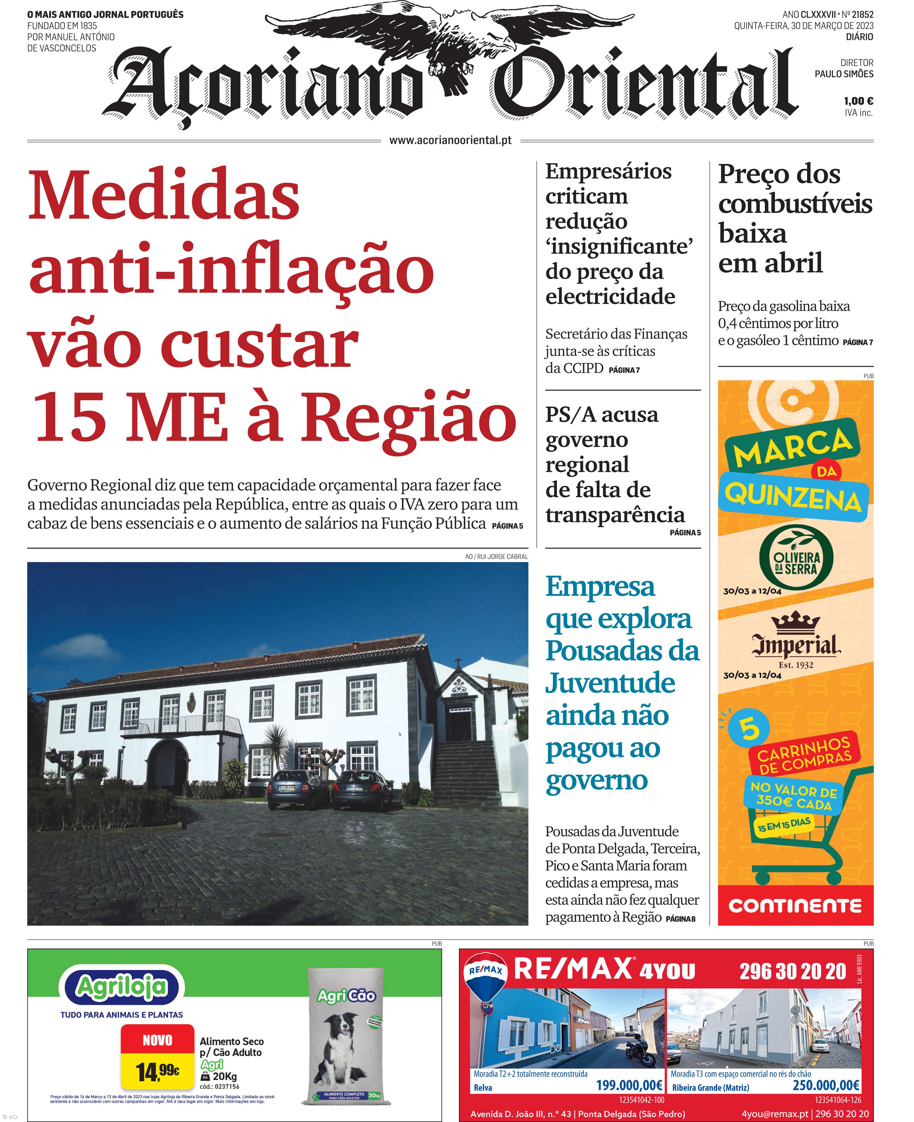 Medidas anti-inflação vão custar 15 ME à Região – Imagem 1