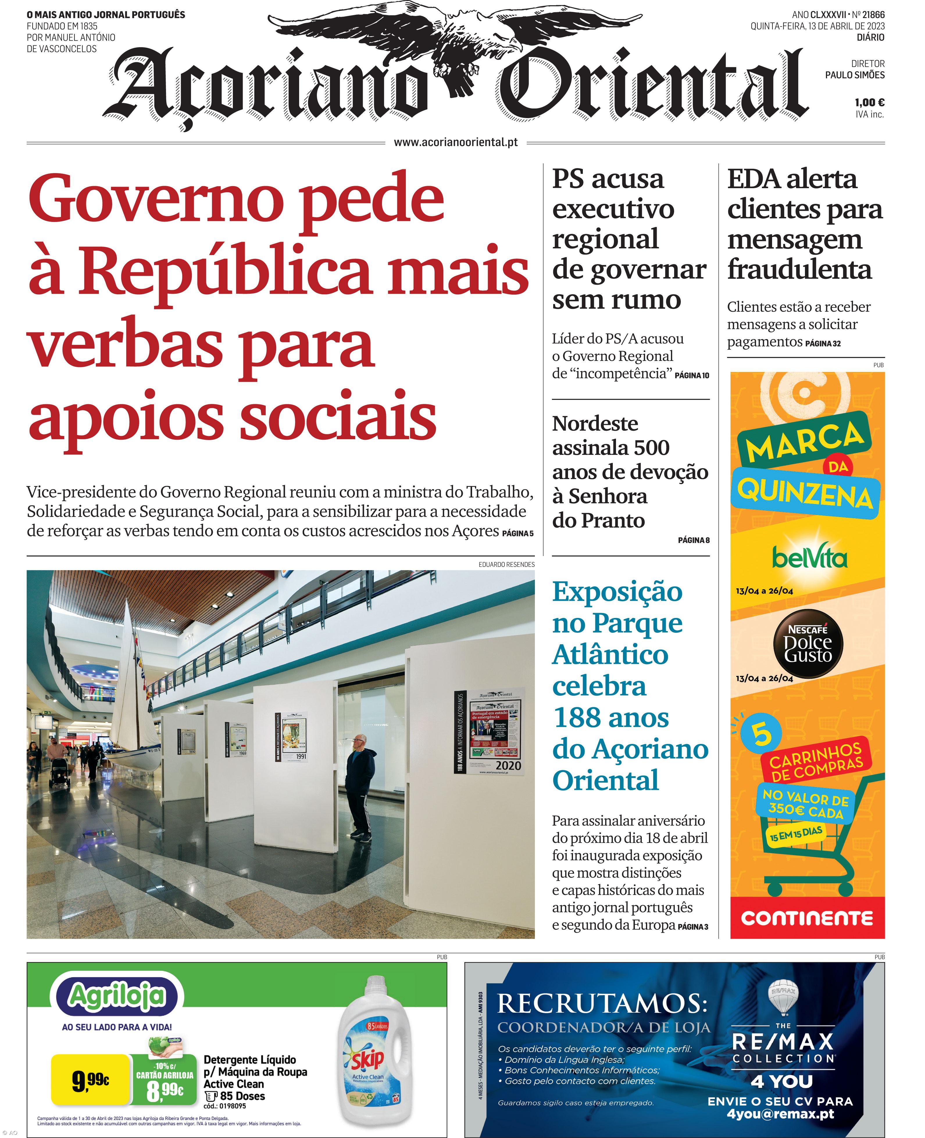 Governo pede à República mais verbas para apoios sociais – Imagem 1