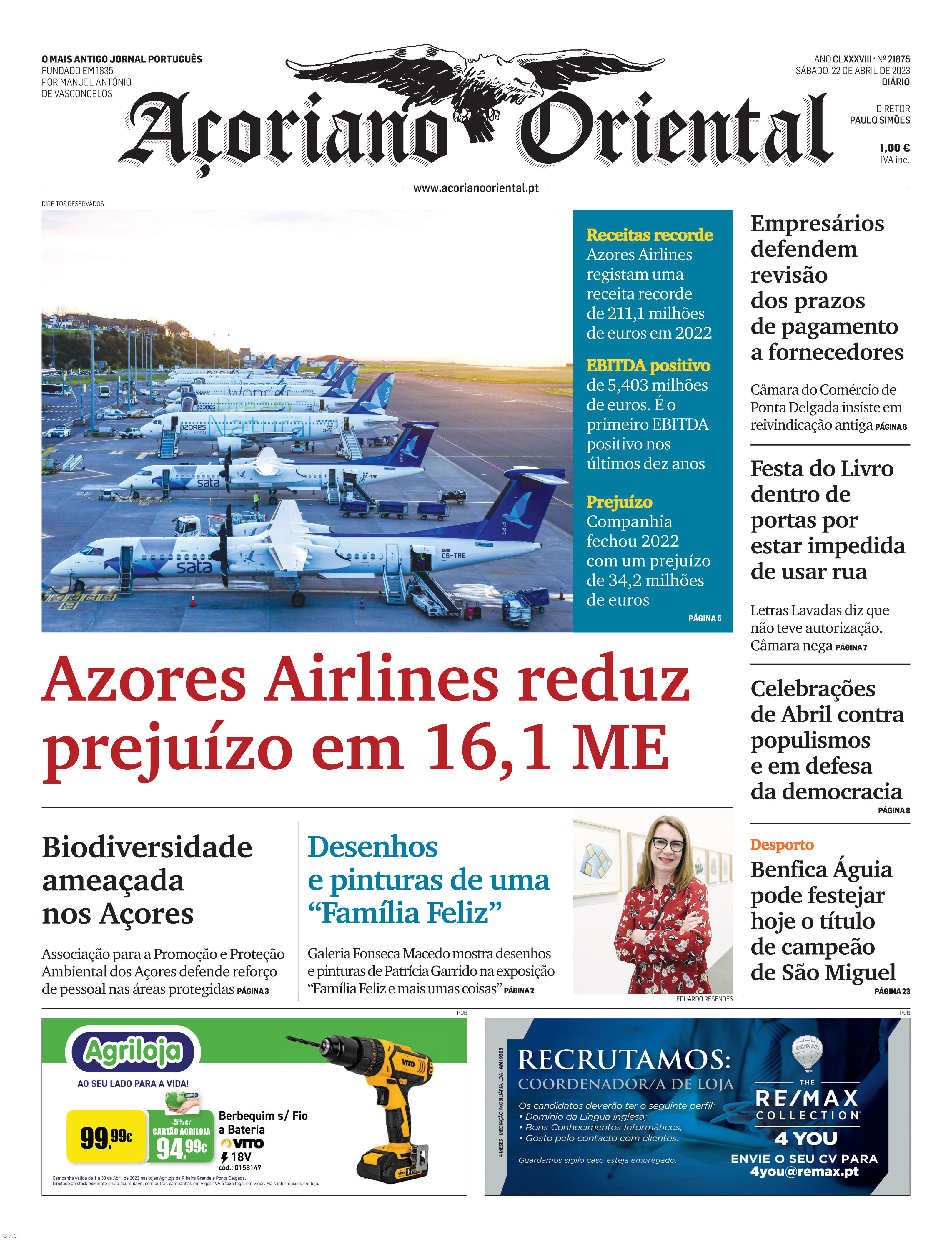Azores Airlines reduz prejuízo em 16,1 ME – Imagem 1