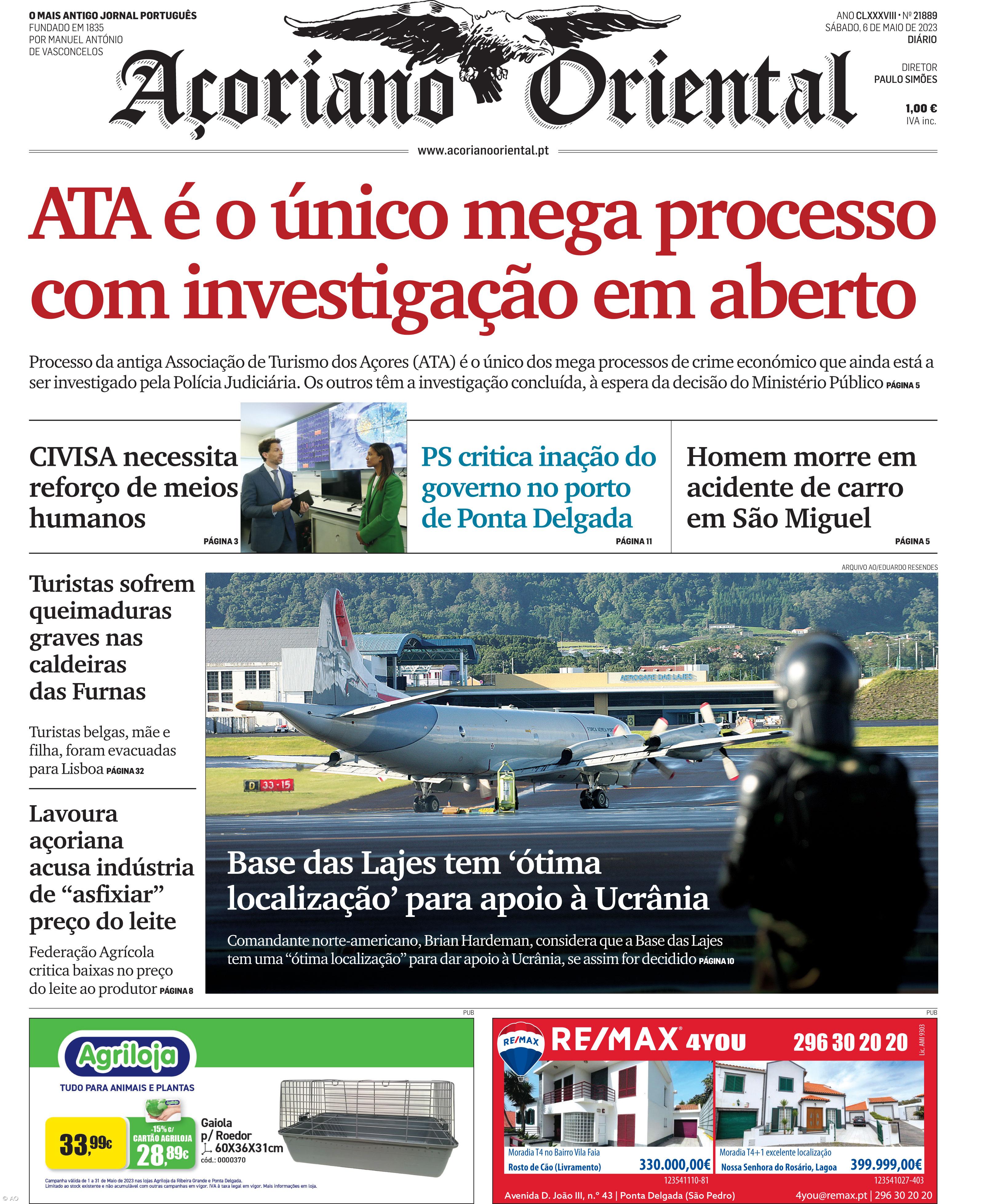 "ATA é o único mega processo com investigação em aberto" é a manchete do Açoriano Oriental – Imagem 1