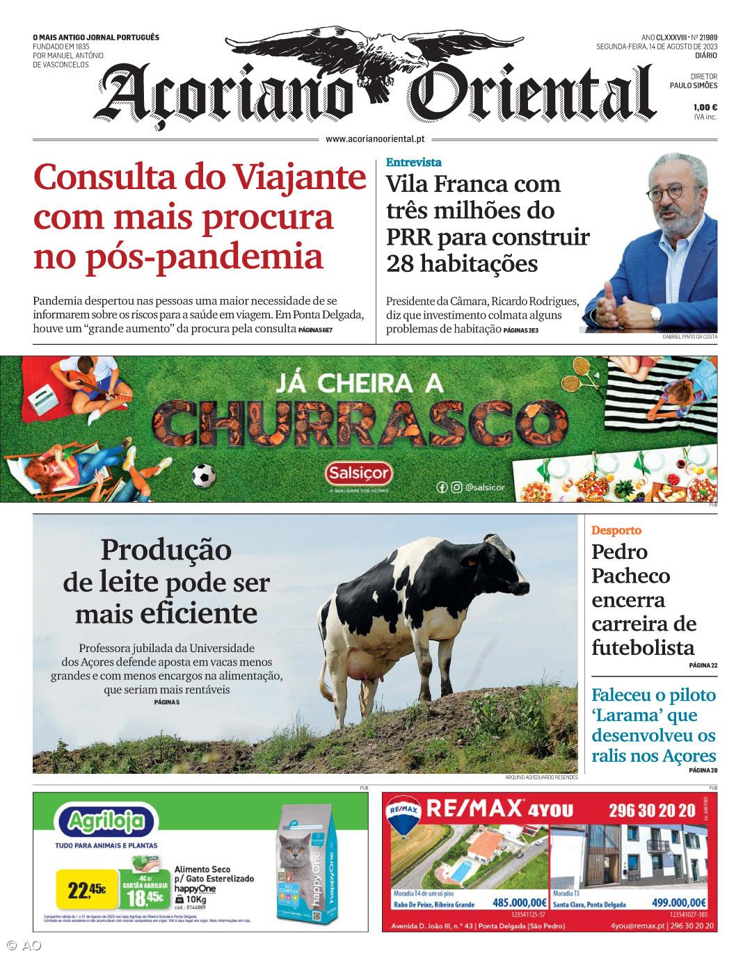 "Consulta do Viajante com mais procura no pós-pandemia" é a manchete do Açoriano Oriental – Imagem 1