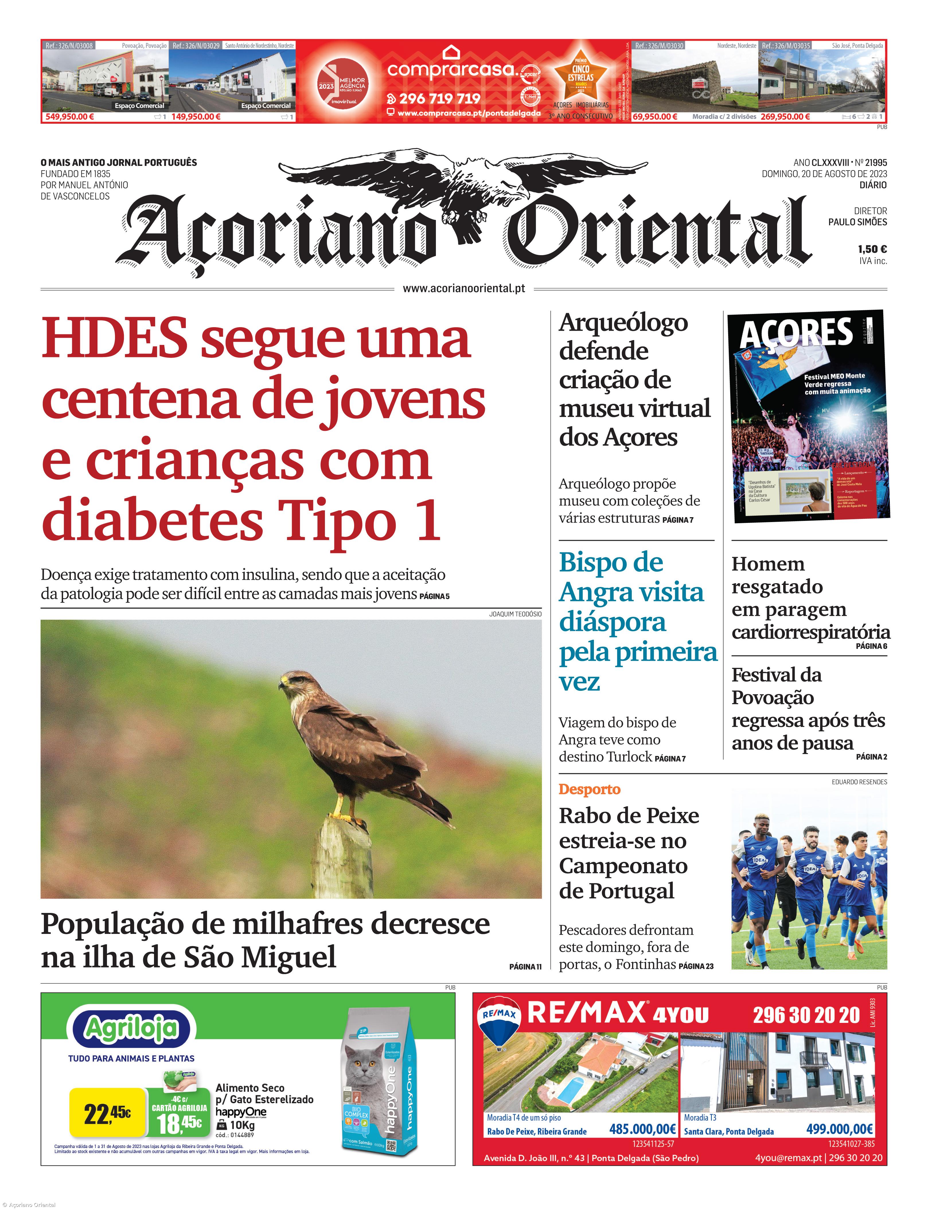 "HDES segue uma centena de jovens e crianças com diabetes Tipo 1" é a manchete do Açoriano Oriental – Imagem 1