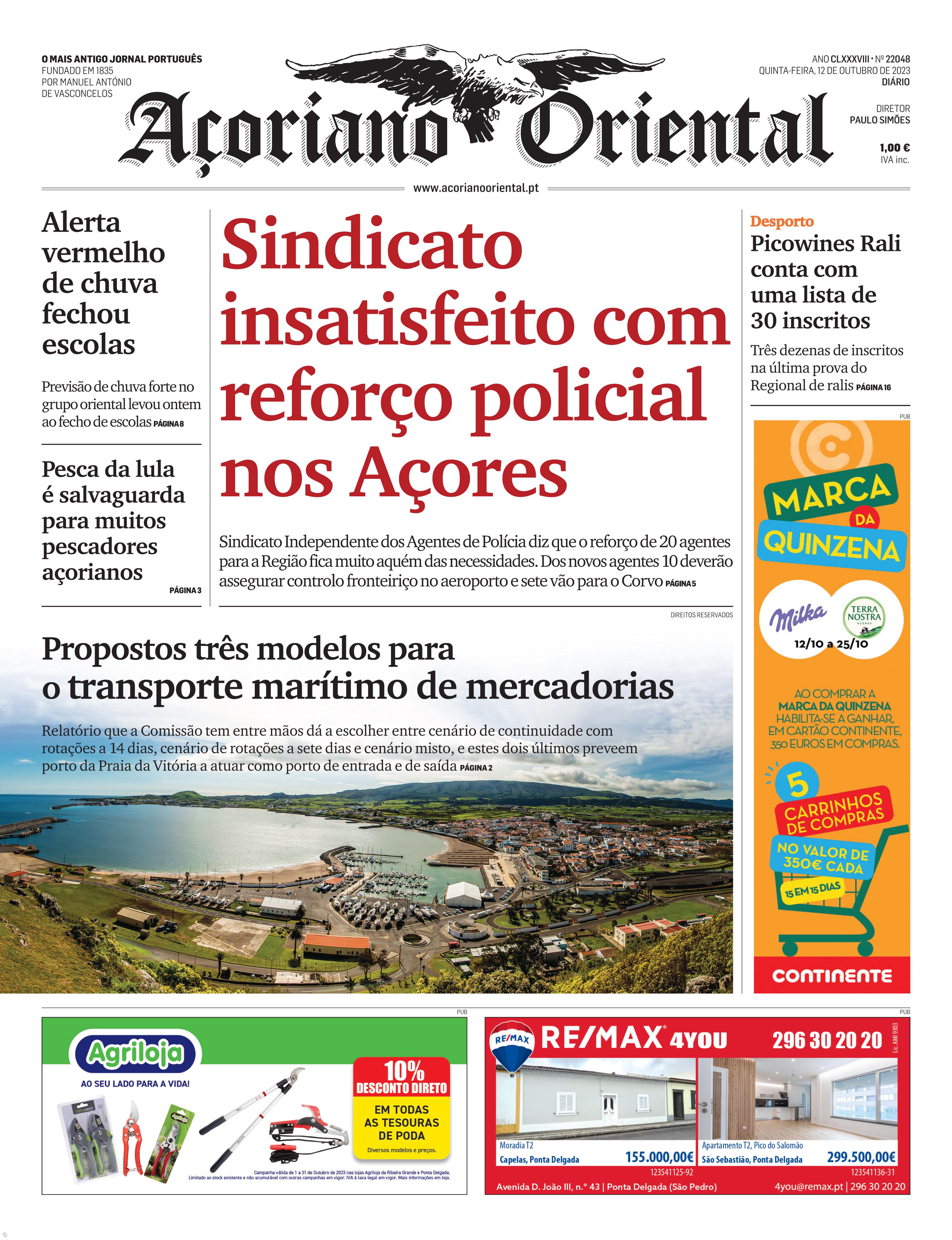 Sindicato insatisfeito com reforço policial nos Açores – Imagem 1