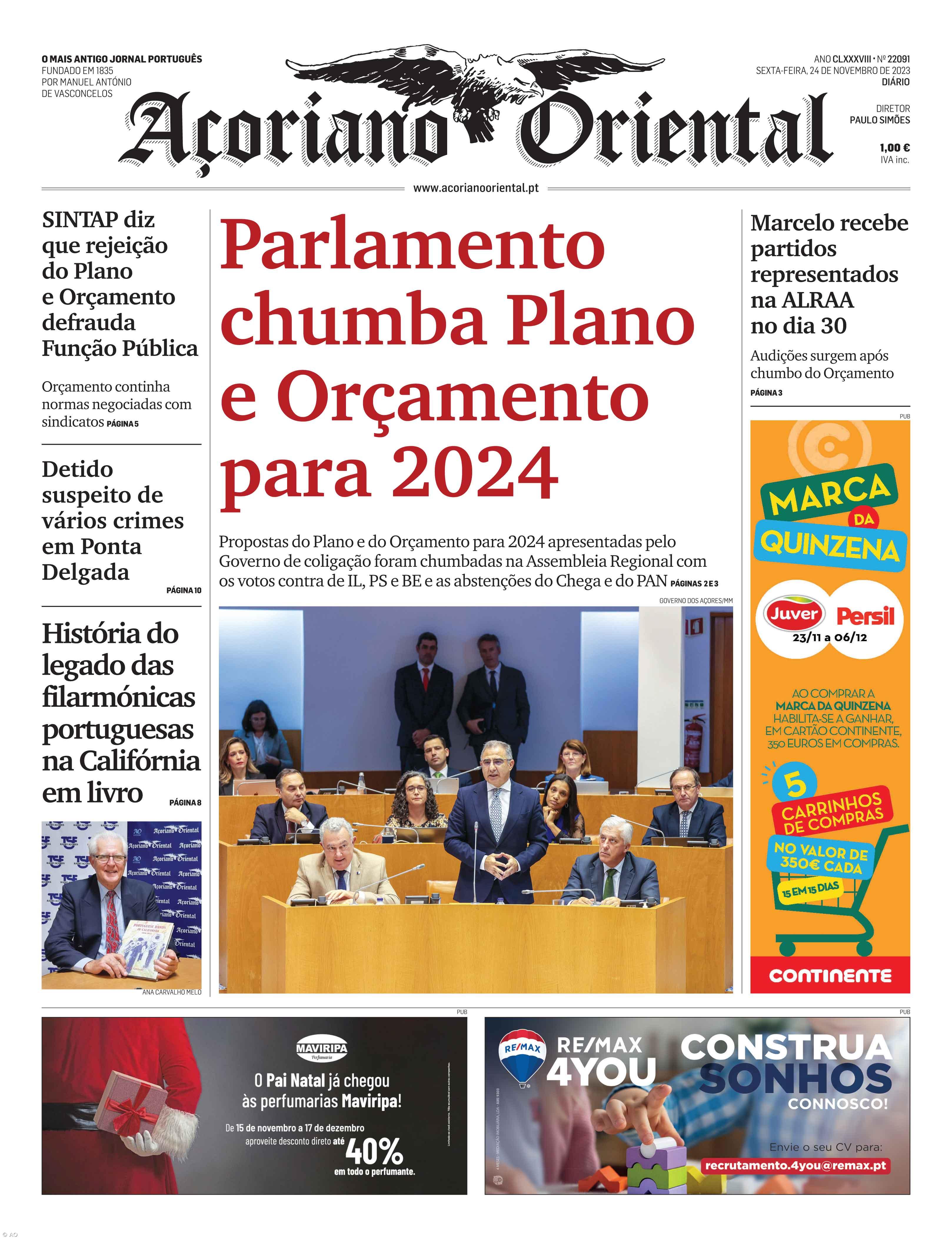 Parlamento chumba Plano e Orçamento para 2024 – Imagem 1