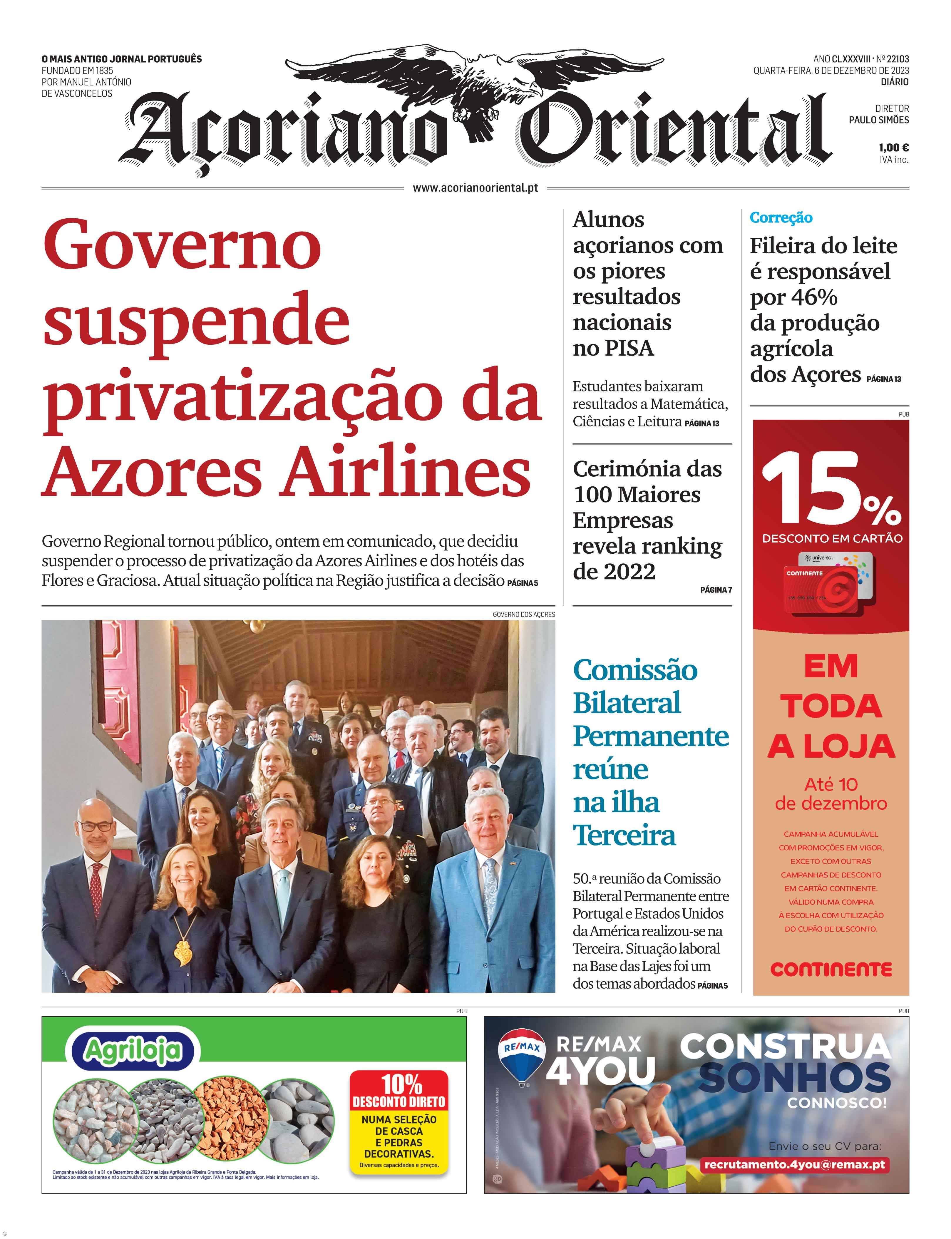 Governo suspende privatização da Azores Airlines – Imagem 1