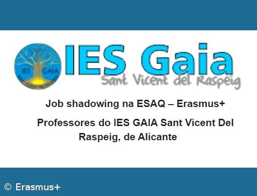 ESAQ recebe três professores do IES GAIA Sant Vicent Del Raspeig, de Alicante, Espanha, em Jobshadowing integrado no programa Erasmus+. – Imagem 1