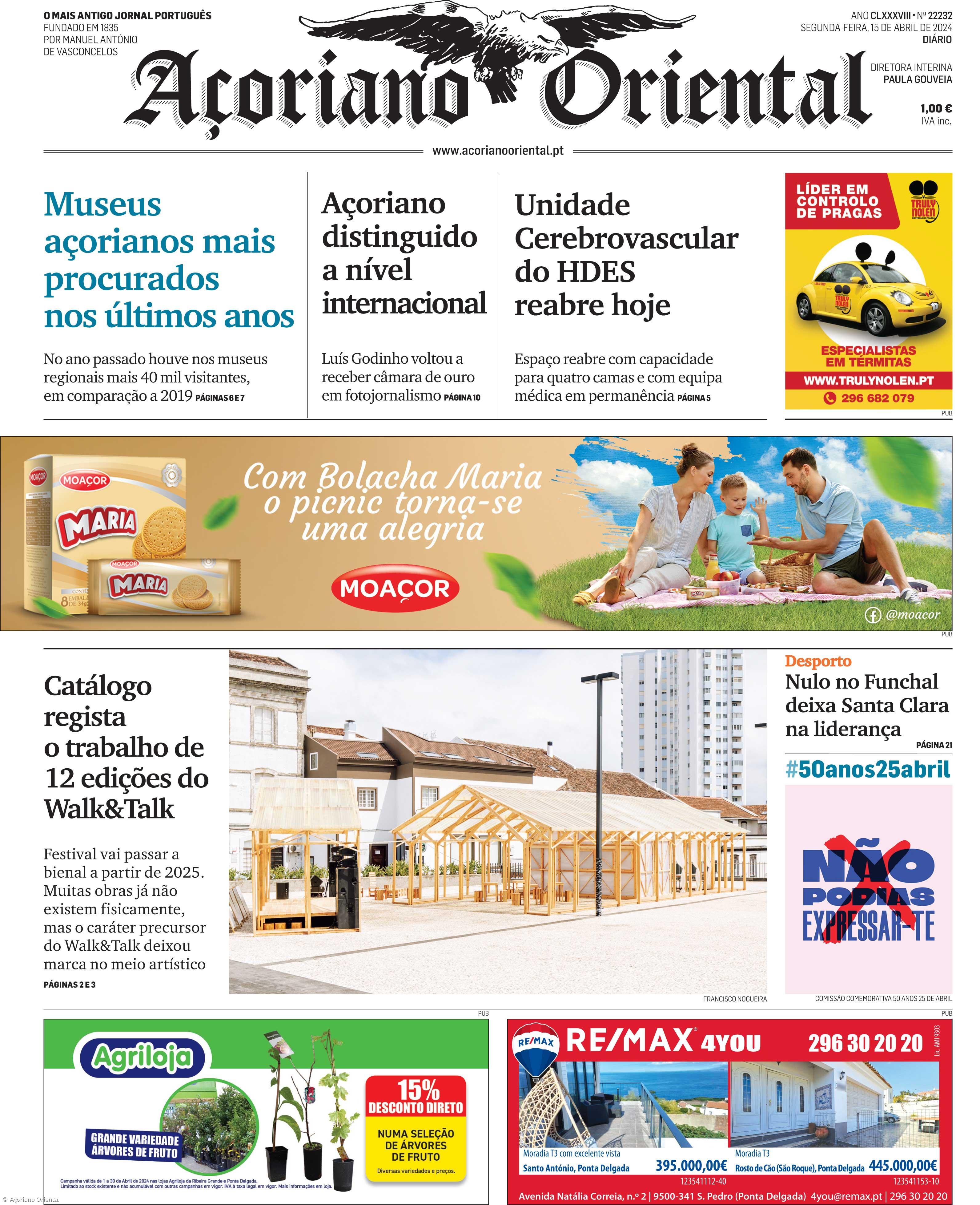 "Museus açorianos mais procurados nos últimos anos" é a manchete do Açoriano Oriental – Imagem 1