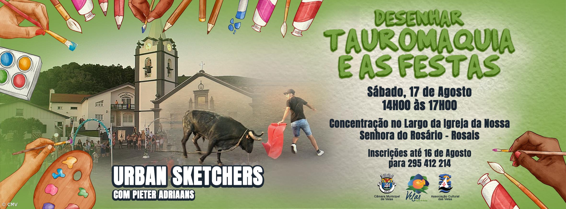 Rosais recebem “Urban Sketchers - Desenhar a Tauromaquia e as Festas” – Imagem 1