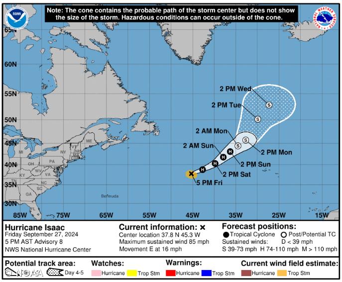 Furacão Isaac encontra-se “gradualmente a enfraquecer” – Imagem 1