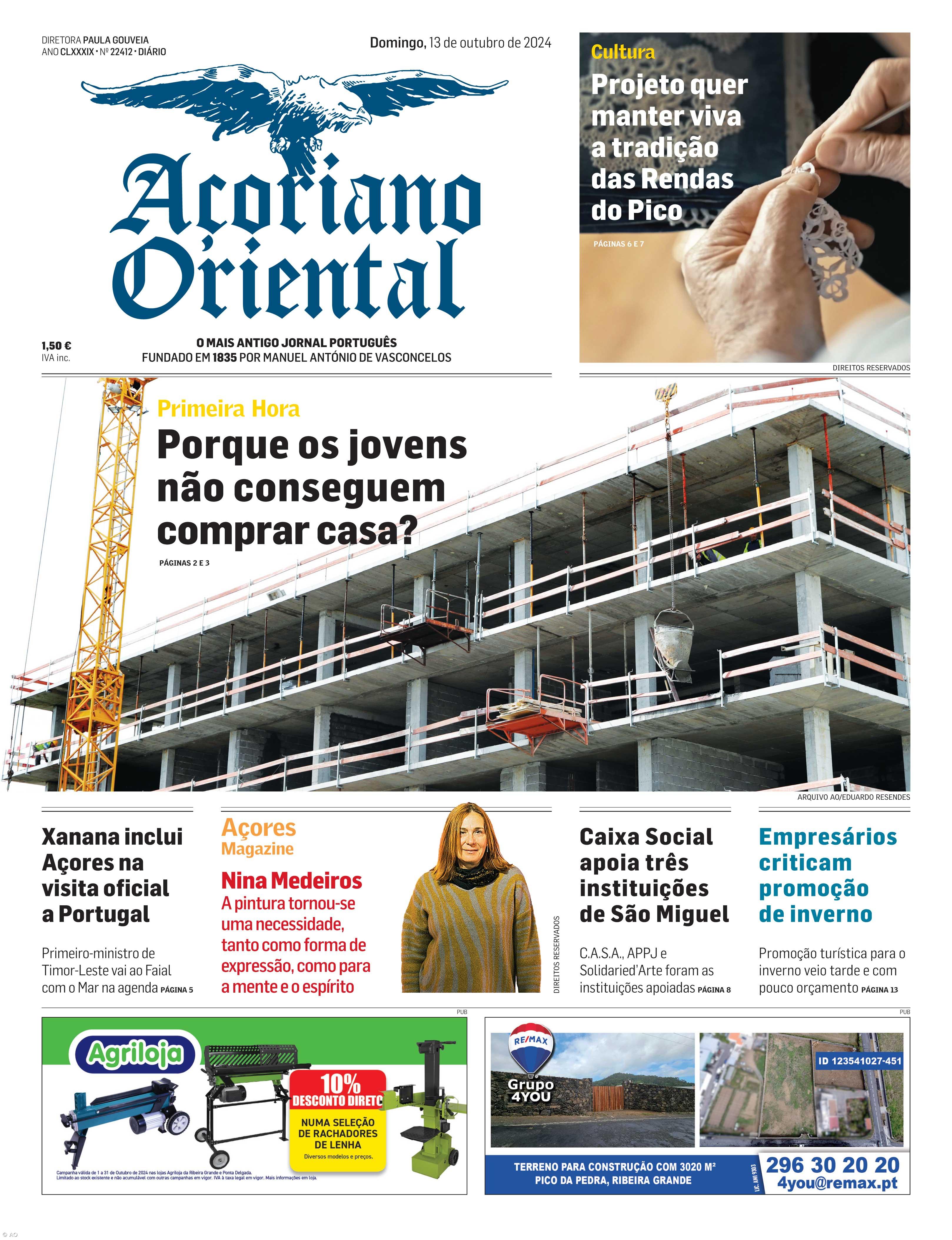 "Porque os jovens não conseguem comprar casa?" é a manchete do Açoriano Oriental – Imagem 1