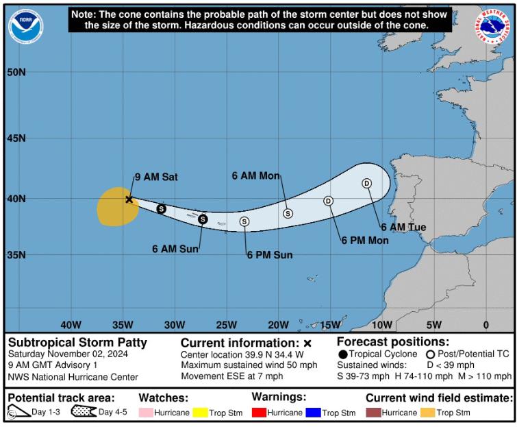 Açores sob aviso amarelo devido à passagem da tempestade Patty – Imagem 1