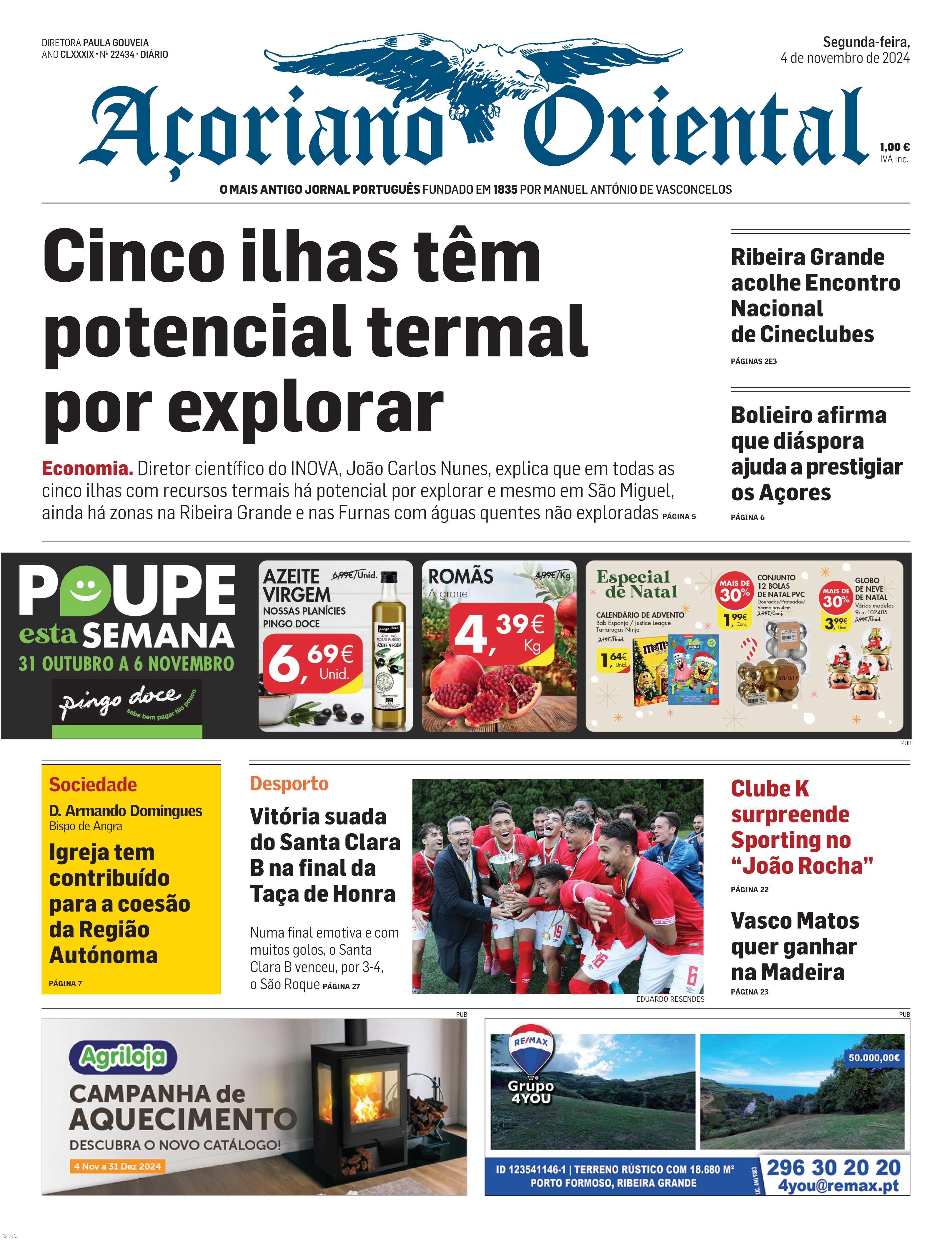 "Cinco ilhas têm potencial termal por explorar" é a manchete do Açoriano Oriental – Imagem 1