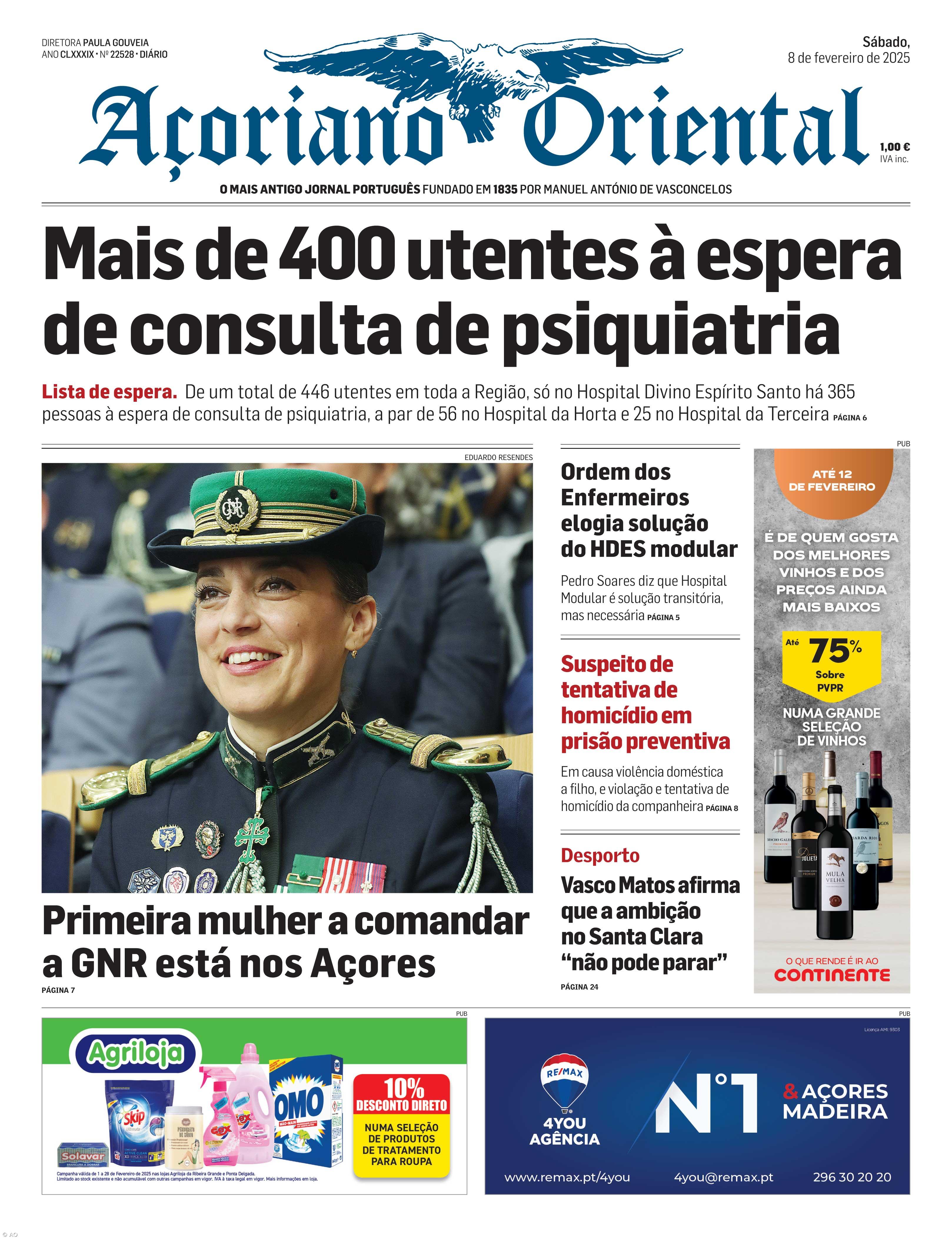 "Mais de 400 utentes à espera de consulta de psiquiatria" é a manchete do Açoriano Oriental – Imagem 1