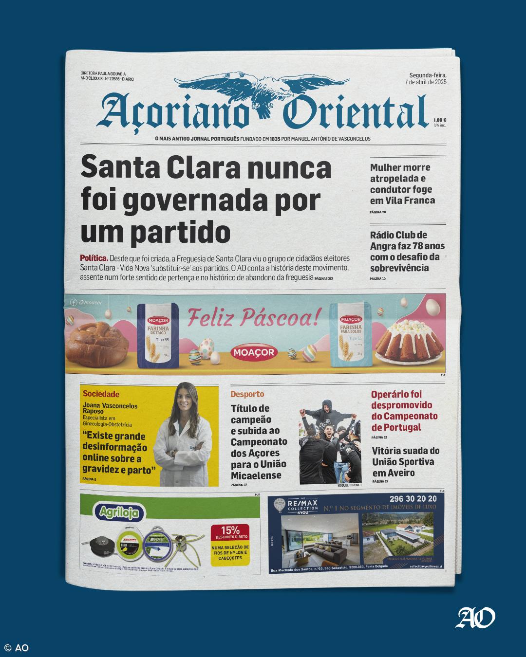 "Santa Clara nunca foi governada por um partido" é a manchete do Açoriano Oriental – Imagem 1