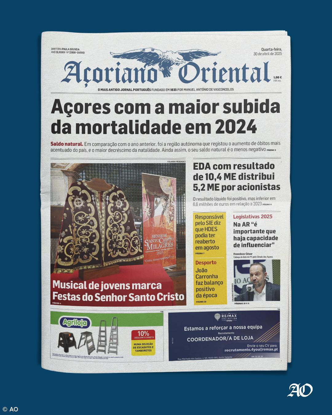 Açores com a maior subida da mortalidade em 2024 – Imagem 1