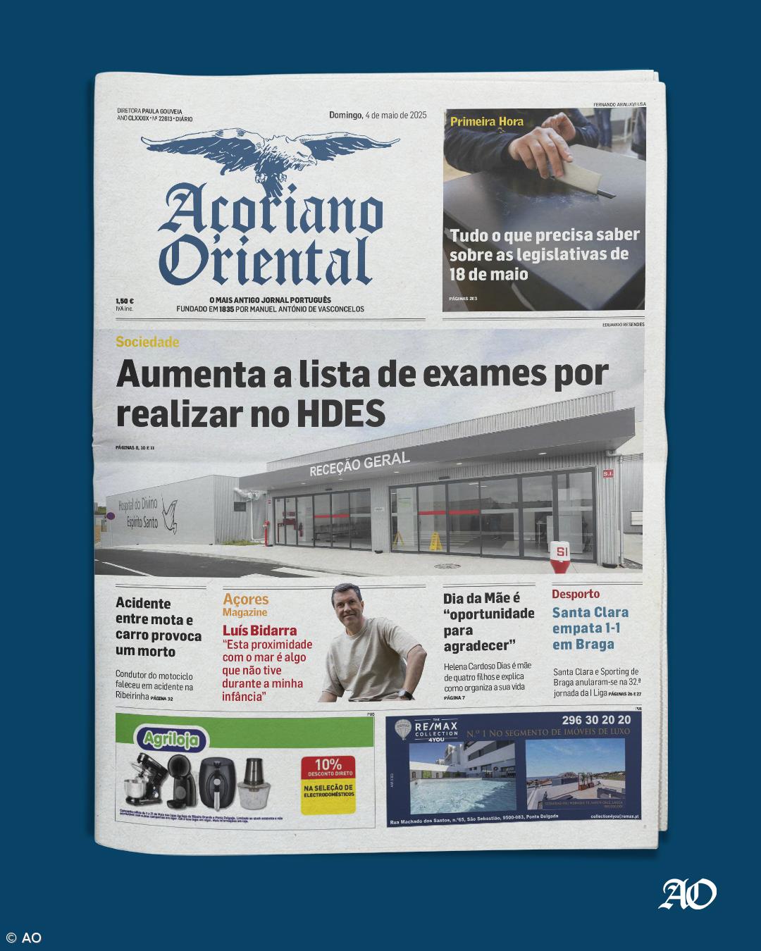 "Aumenta a lista de exames por realizar no HDES" é a manchete do Açoriano Oriental – Imagem 1