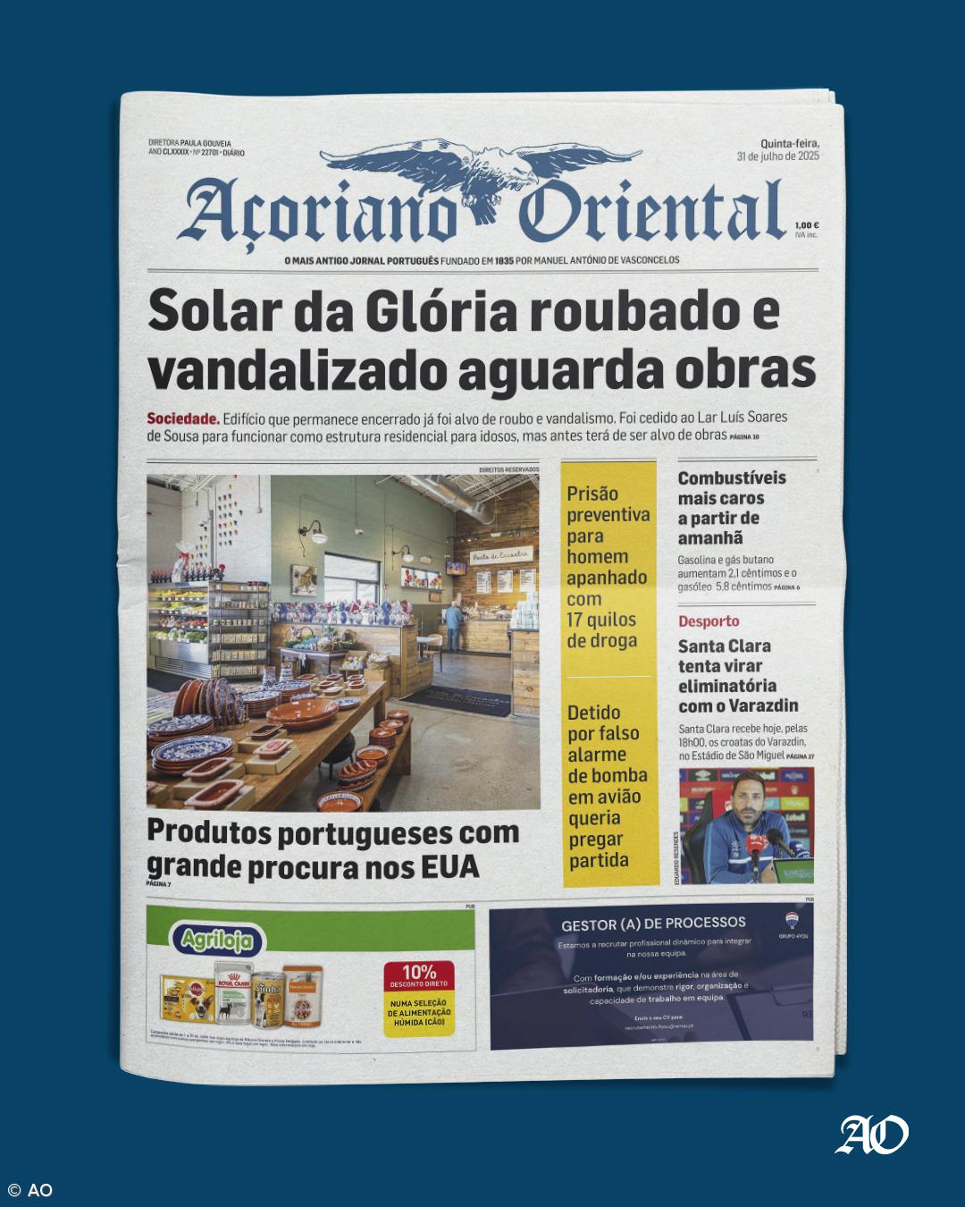 Solar da Glória roubado e vandalizado aguarda obras – Imagem 1