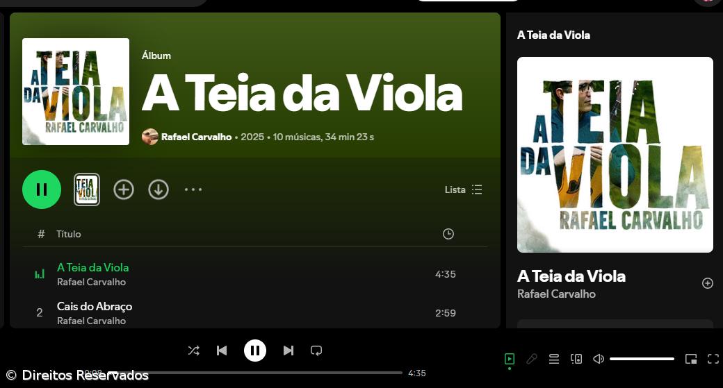 Álbum "A Teia da Viola" de Rafael Carvalho disponível nas plataformas digitais – Imagem 1