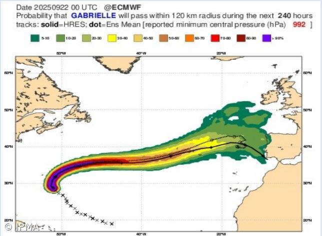 Ciclone tropical Gabrielle intensifica-se e deve afetar os Açores  – Imagem 1