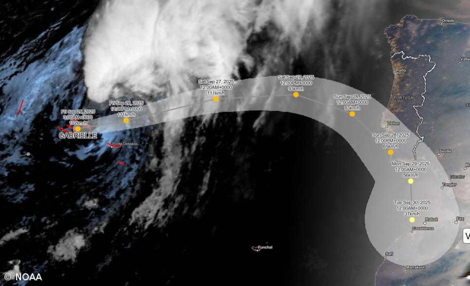 Proteção Civil regista 140 ocorrências no continente à passagem da tempestade Gabrielle – Imagem 1