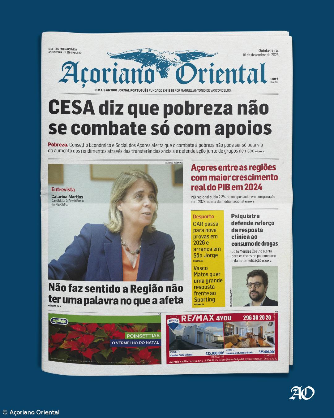 "CESA diz que pobreza não se combate só com apoios" é a manchete de hoje – Imagem 1