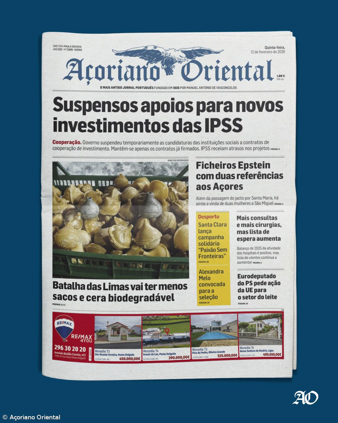 “Suspensos apoios para novos investimentos das IPSS” é a manchete de hoje  – Imagem 1