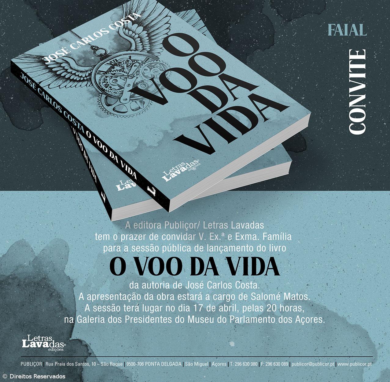 Livro “O Voo da Vida”, de José Carlos Costa, com ciclo de apresentações pelos Açores – Imagem 1