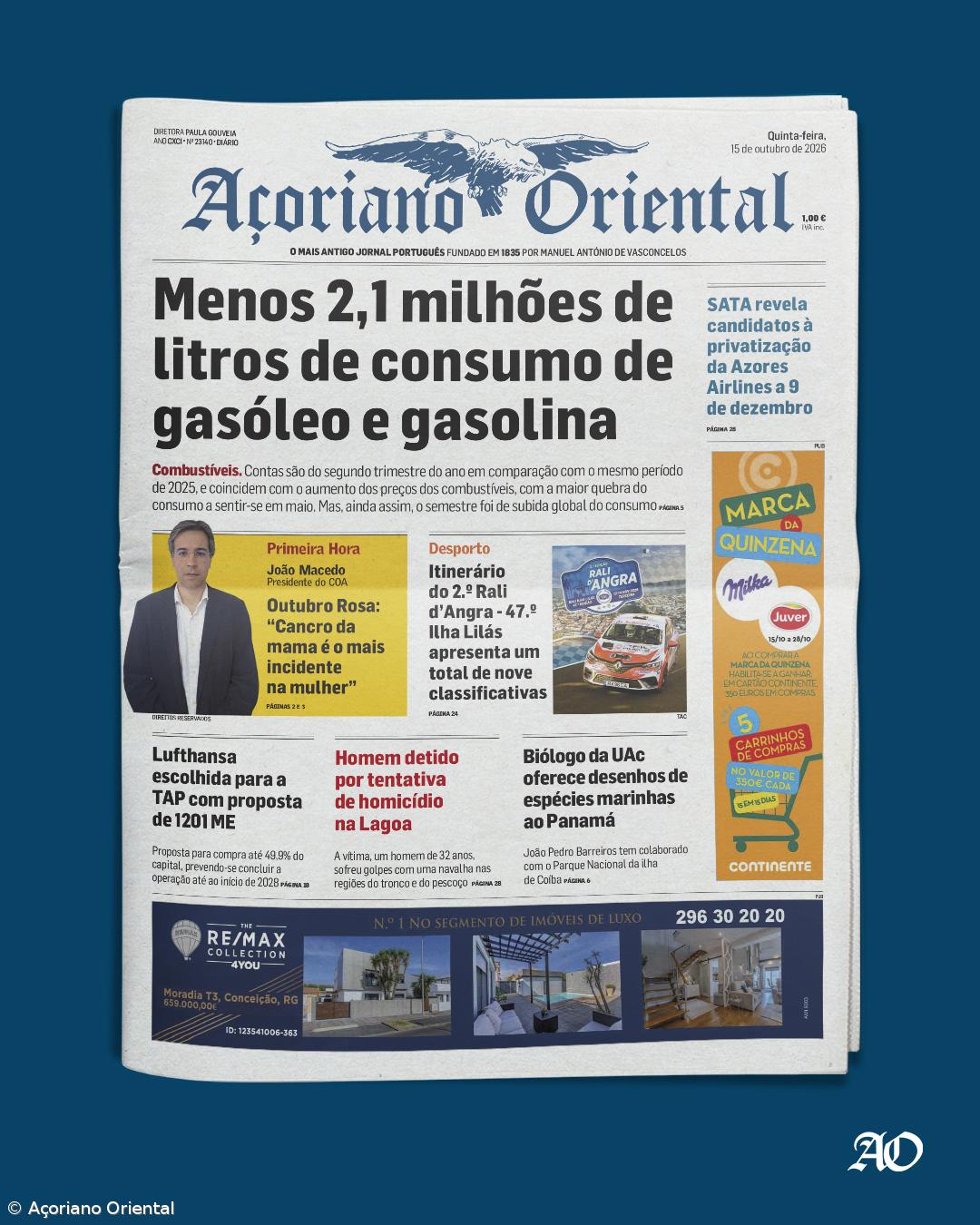 Menos 2,1 milhões de litros de consumo de gasóleo e gasolina – Imagem 1