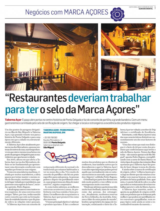 Suplemento Negócios com Marca Açores - fevereiro