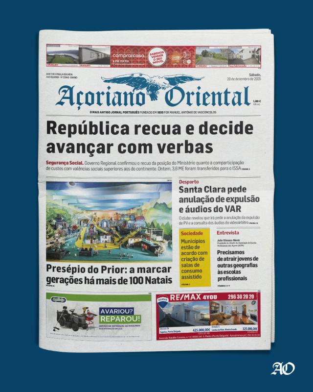 "República recua e decide avançar com verbas" é a manchete de hoje