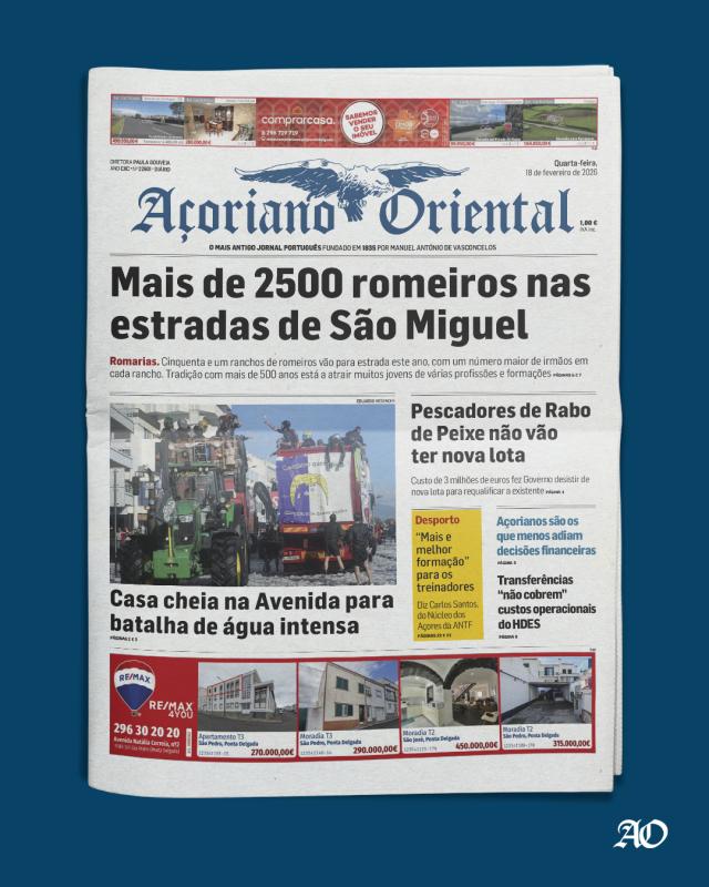 "Mais de 2500 romeiros nas estradas de São Miguel" é a manchete do Açoriano Oriental