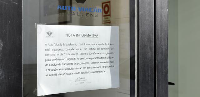 Venda de títulos de transporte suspensa em São Miguel 