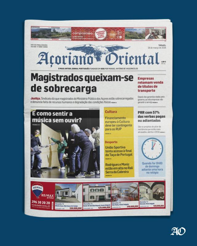 "Magistrados queixam-se de sobrecarga" é a manchete do Açoriano Oriental