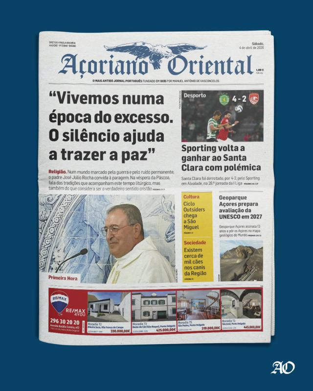 Vivremos numa época do excesso. O silêncio ajuda a trazer a paz" é a manchete de hoje