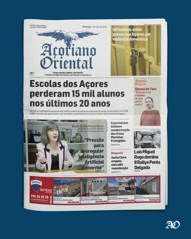 "Escolas dos Açores perderam 15 mil alunos nos últimos 20 anos" é a manchete do Açoriano Oriental