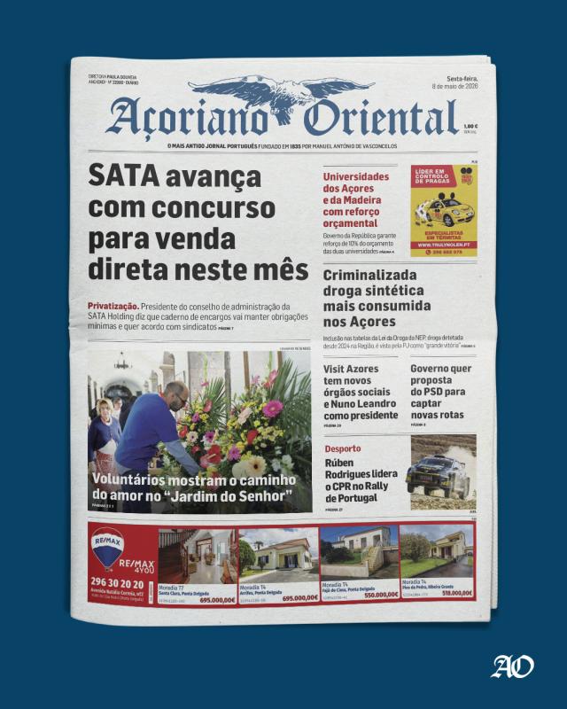"SATA avança com concurso para venda direta neste mês" é a manchete do Açoriano Oriental