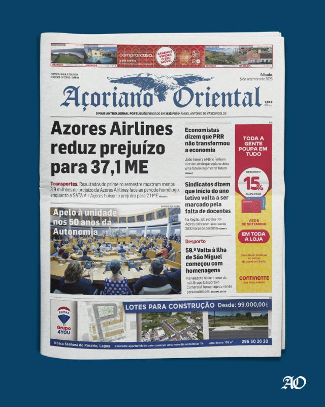Azores Airlines reduz prejuízo para 37,1 ME