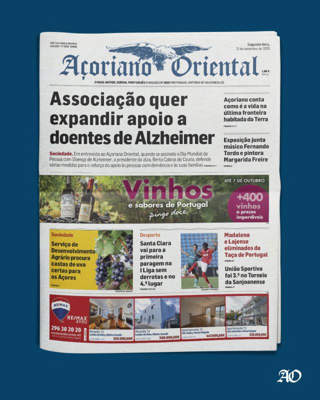 "Associação quer expandir apoio a doentes de Alzheimer" é a manchete do Açoriano Oriental