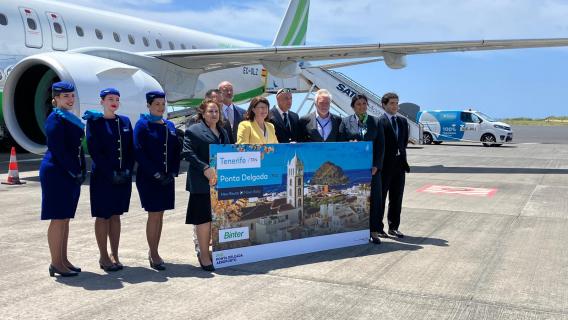 Voo inaugural da Binter entre Tenerife e Ponta Delgada com 73% de ocupação