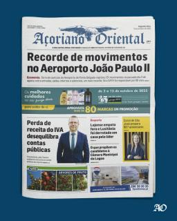 "Recorde de movimentos no Aeroporto João Paulo II" é a manchete do Açoriano Oriental